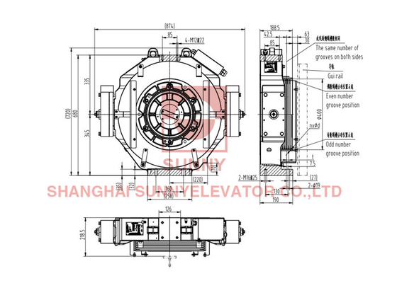 400 mm Sheave MRL Passagier Lift Machine Traction Machine Leverancier Fabriek Kwaliteit Op maat