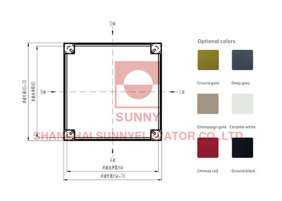 Lift aluminium legering schacht frame met hoge sterkte hoge kwaliteit