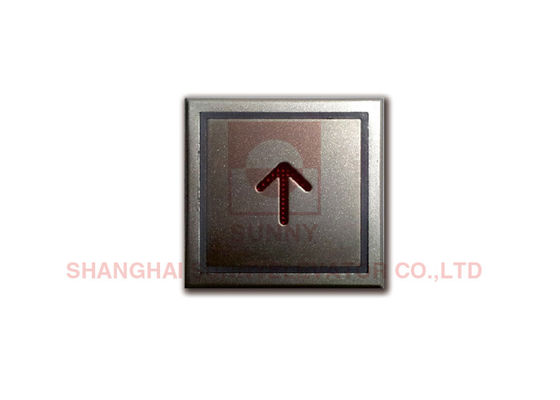Custom 40 * 40mm lift drukknop met verlichte halo en karakters, ABS basis en metalen frame