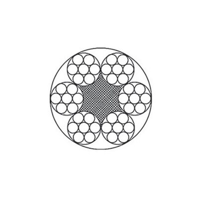 Gegalvaniseerd staaldraad touw 6 × 7 + FC, 8 mm, hoge treksterkte voor kabelbanen en riemtransportbanden