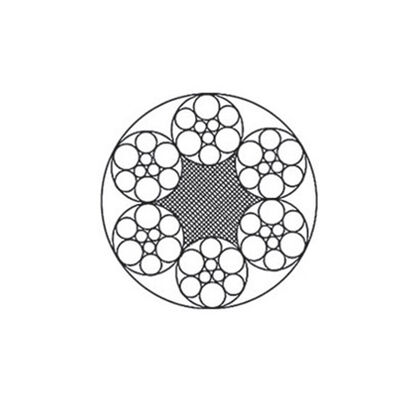 Gegalvaniseerd staalkabel 6x7+FC tot 6x9W+IWR, 1,8-36 mm, 1570-1870 MPa, voor kabelbanen