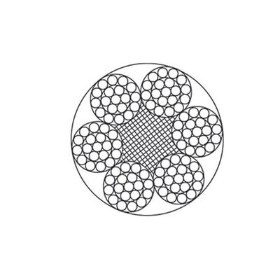 Gegalvaniseerd staaldraad touw 6x19+FC/IWS, 3-46 mm diameter, GB/T 20118-2006, 1570-1870 MPa Treksterkte